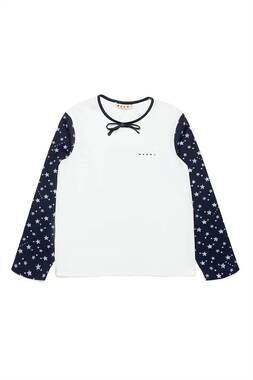 NEW MARNI girls stardust graphic long-sleeve t-shirt in white